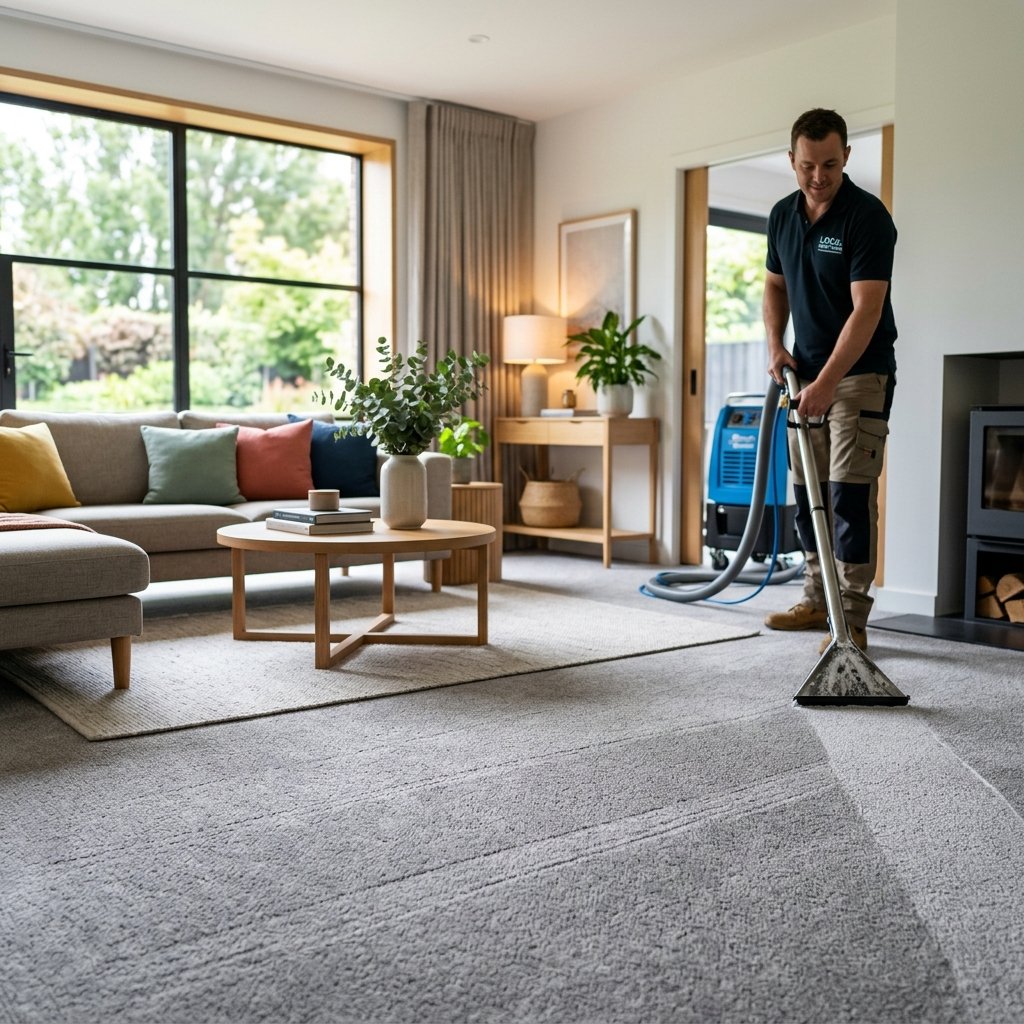 Clean carpet finishing pattern by Dry Carpet Cleaning